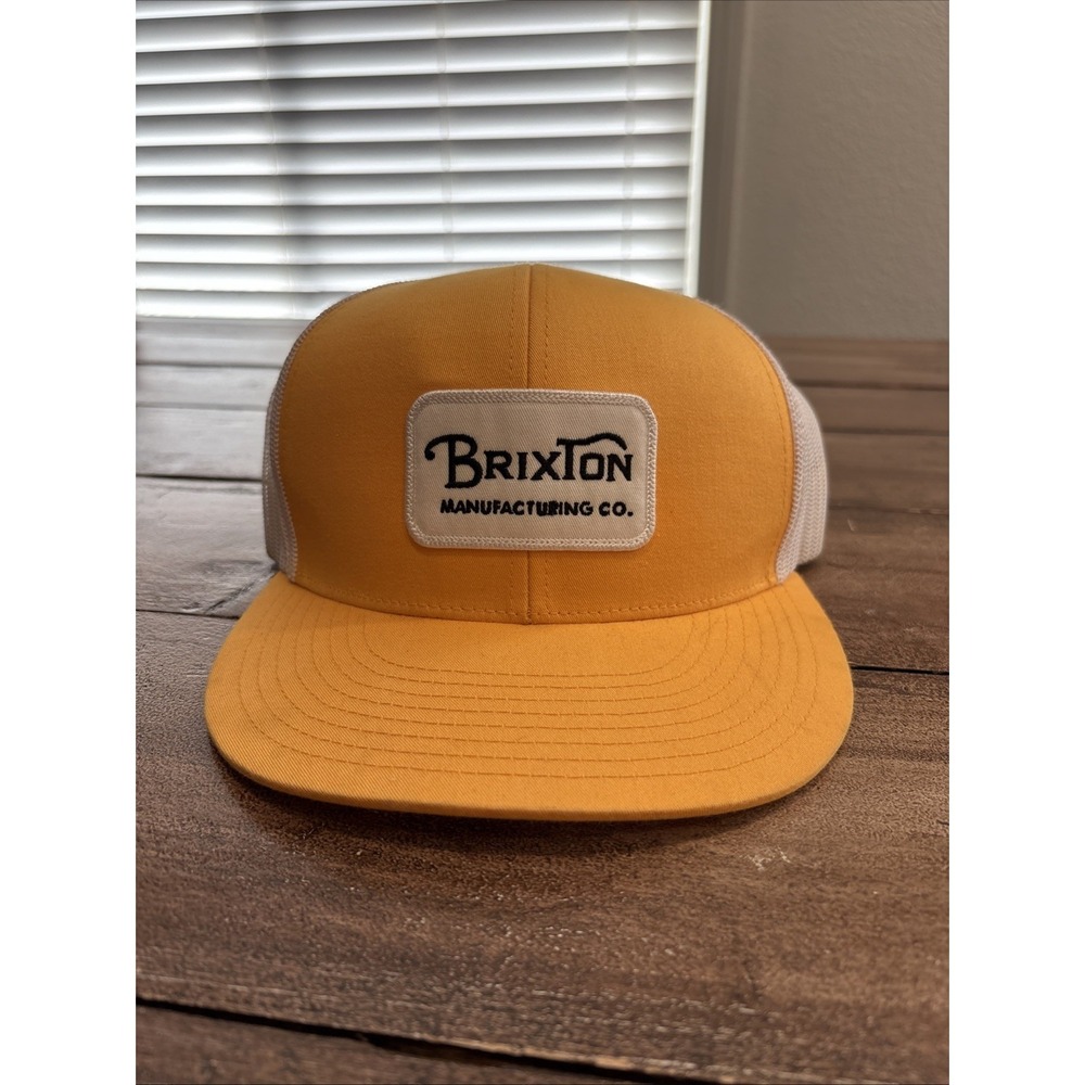 Brixton Manufacturing Co. Patch Mesh Trucker Snapback Hat Yellow